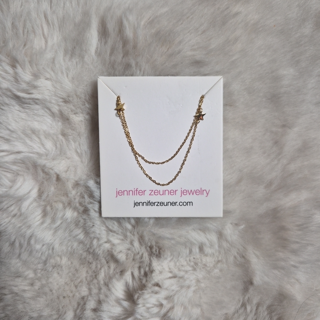 Jennifer Zeuner Necklace Jewelry Gold Tone Dainty Stars Star Gift Gifting 40$